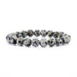 Cherry Tree Collection Gemstone Beaded Stretch Bracelet 8mm Round Beads 7" - color: Dalmatian Jasper
