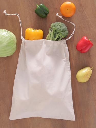 Popular Handicrafts Organic Cotton Dust Proof Storage Bags with Drawstring - Toy - Shoe - Travel - Cloth Bag for Handbags, Purses, & Sneakers - Lint - free Beige (3 Bags - 20"x26") - size: 20"W x 26"H