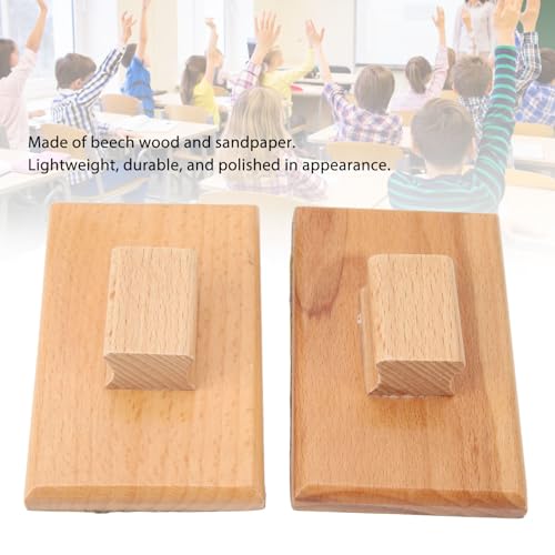 1 Pair Musical Sand Block Beech Wood Sandpaper Musical Block Enhanced Sense of Rhythmic for Playing Performance 3.94x2.36 in