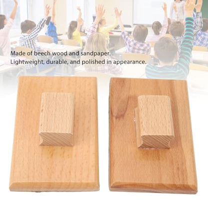 1 Pair Musical Sand Block Beech Wood Sandpaper Musical Block Enhanced Sense of Rhythmic for Playing Performance 3.94x2.36 in
