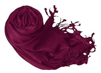 Peach Couture Women’s Pashmina Shawl Wrap – Warm Long Large Scarf for Evening Dress, Bridesmaid, Wedding & Bridal Wear - color: Eggplant