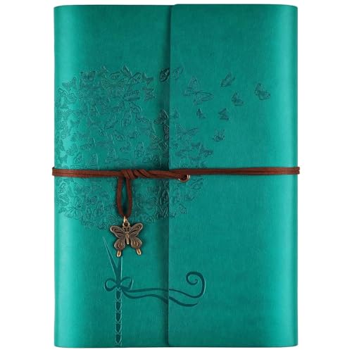 Leather Journal Notebook, Refillable Writing Journal Diary Planner，Gifts For Women,Men, Girls, Sister, Friends (Blue, A5-9.3''×6.3'') - color: Blue, size: A5-9.3''×6.3''
