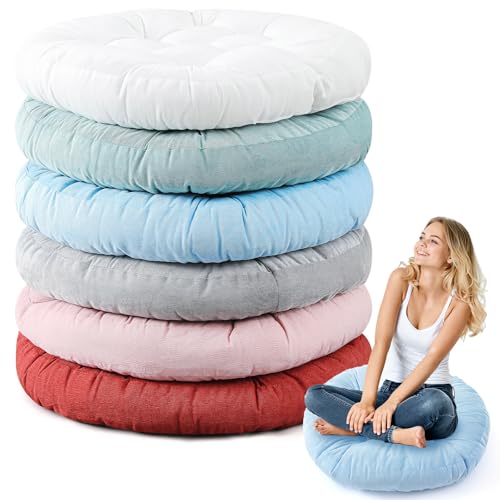 Jerify Floor Pillow Cushions Large Round Square Large Meditation Floor Pillow for Classroom Adult Meditation Picnic Party Seating Learning Daycare School(Round,Vivid Color,6 Pcs) - color: Vivid Color, size: Round
