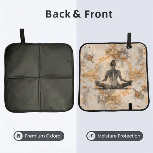 Yoga Meditation (1) Print Folding Seat Pad, Portable Camping Seat Cushion for Outdoor