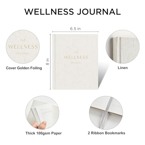 &And Per Se Wellness Journal, Self Care & Daily Journal for Women, Mental Health Planner with Habit Tracker, Diet & Goals, Undated, Gift-Ready (Original Beige) - color: A-Original Beige