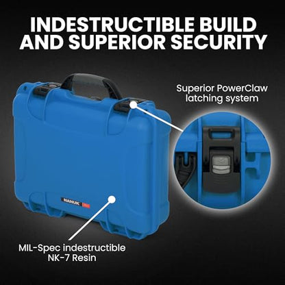 NANUK 910 Hard Case with Customizable Cubed Foam, IP67 Waterproof, Dustproof and Impact Resistant, 14.3” x 11.1” x 4.7”, Rugged Construction for Ultimate Protection, Made in Canada – Blue - color: Blue, style: Cubed Foam