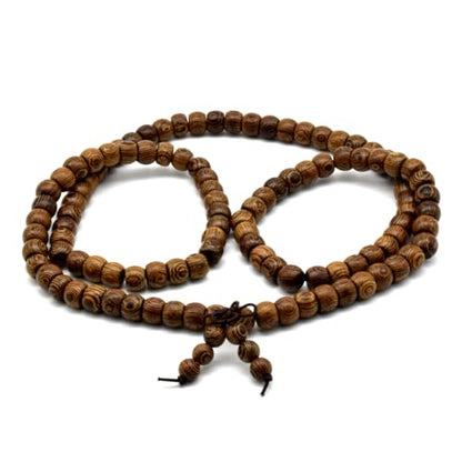 Zen Dear Unisex Natural Wenge Wood Mala Prayer Beads Necklace Bracelet Beads Meditation Buddhist Japa Rosary Mala Bead Yoga - style: 8mm X 10mm 108 beads