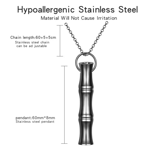 COTATI Anxiety Breathing Necklace Breathe Easy Mindfulness Necklace Stainless Steel Pendant for Women Men Natural Calm & Stress Relief