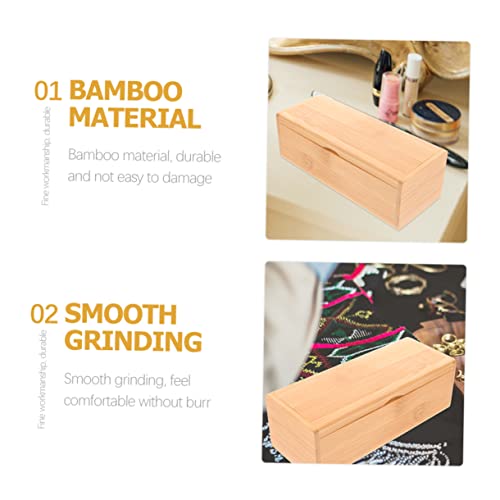Cabilock 2pcs Bamboo Storage Box with Lid Organizer for Jewelry Trinkets and Keepsakes Lightweight and Bamboo Wood Design