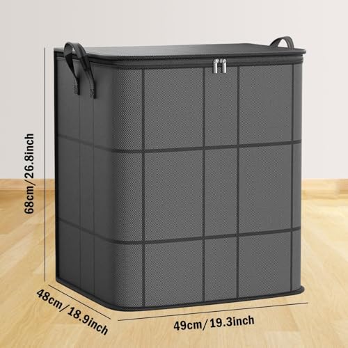 1 Pcs 180L Sturdy Oversized Storage Bag Organizer,Waterproof Non-Woven Moving Bags with Double Zippers & Reinforced Handles for Moving Supplies,Traveling,Clothes,Blankets