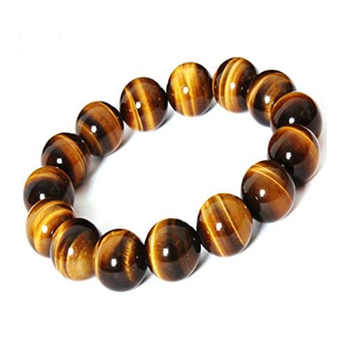 OUGWA 10mm Tiger Eye Beads Tibetan Buddhist Prayer Mala Bracelet