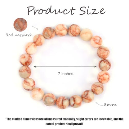 Natural Energy Healing Stone Charm Bracelet 8mm Natural Energy Healing Lava Rock Bracelet - Unisex - color: ZLY-Red network