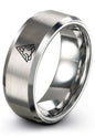 Gift for Yoga Fan - Yoga Meditation Ring - Flat Dome Bevel - Band - Men Women - Brushed Polished - Tungsten - Personalized Custom Engraving - 8mm - Anniversary Wedding - Yellow Rose Gold Silver - color: 12 - Grey Tungsten