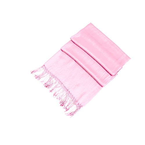 Sakkas Large Soft Silky Pashmina Shawl Wrap Scarf in Solid Colors - color: Baby Pink