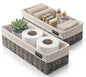 Brookstone Over the Toilet Tank Wicker Storage Basket, Bathroom and Closet Organizers and Storage Bins with Fabric Liner, Grey, 2 Pack Set - color: Grey w/ Liner (2 Pack)