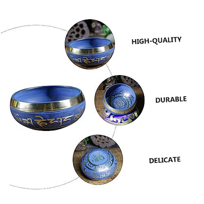 1set Copper Sound Bowl Yoga Meditation Instrument Singing Bowl Handcrafted Tibetan Nepal for Stress Relief Relaxation