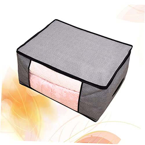 ABOOFAN 2pcs Non-woven Fabrics Storage Bags Foldable Quilt Storage Bag for Clothes and Bedding Light Grey Organizer Capacity for Home