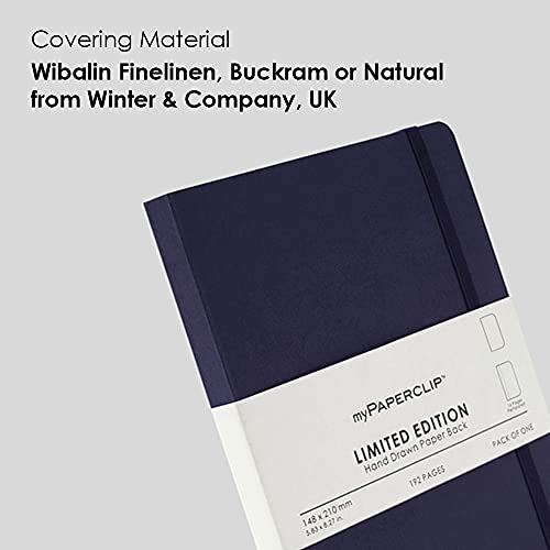 myPAPERCLIP Limited Edition A5 Plain Notebook | 192 Pages, 100 GSM, Soft Cover, A5 (5.83 × 8.27 in) | Flat Lay | Bookmark & Elastic Closure | Aubergine - color: Aubergine, style: Plain
