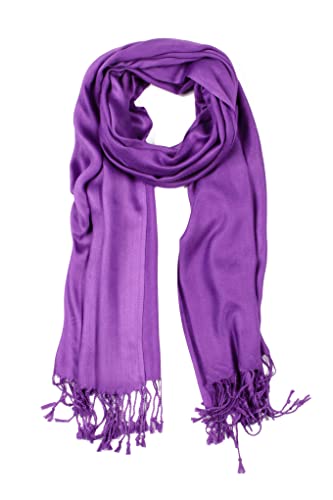 Sakkas 78" X 28" Rayon from Bamboo Soft Solid Pashmina Feel Shawl/Wrap/Stole - color: Purple