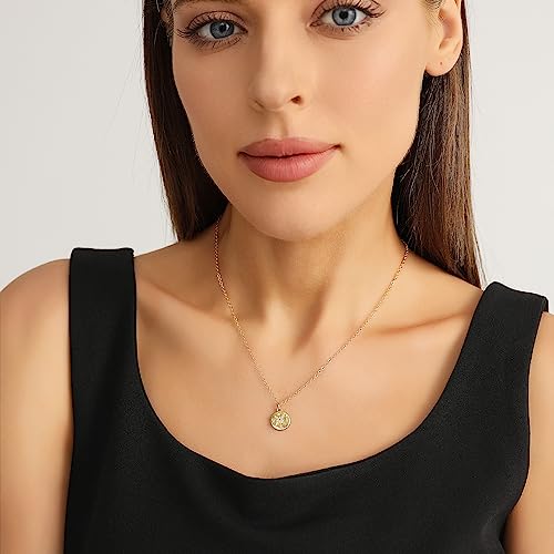 Zealmer Dainty 18K Gold Plated Compass World Map Pendant Necklace Graduation Gift for Friends - style: Compass Gold Tone