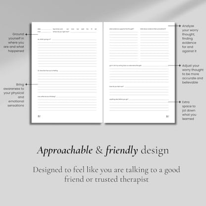 Worry for Nothing: Guided Anxiety Journal, Cognitive Behavioral Therapy Mental Health Journal, Anxiety Relief & Self Care, Journal for Men & Women, Mental Health Gifts - style: Anxiety Journal & CBT Workbook