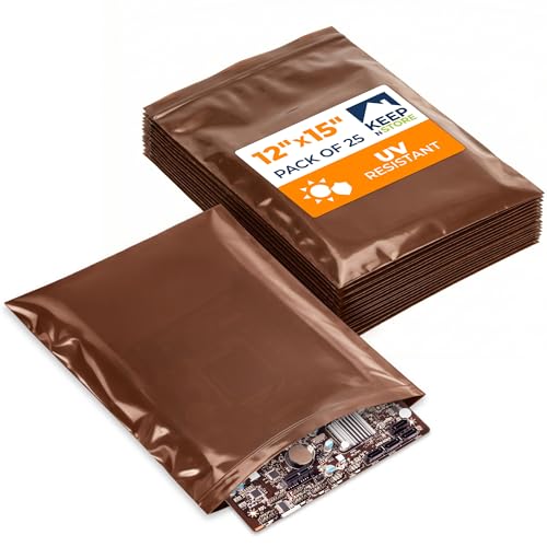 12"x 15" UV Protective Amber Zip Bags, Pack of 25 - Resealable Light-Blocking Plastic Bags for Packaging Light-Sensitive Products, Heavy Duty 3 mil Thick, Moisture Resistant Storage - size: 12"W x 15"L, style: Pack of 25