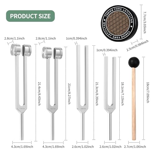 128 hz Tuning Fork Healing Instrument Tuning Forks for Meditation Yoga and Chakra Energy Sound Therapy & Stress Relief - Perfect Spiritual Gift for Women & Men