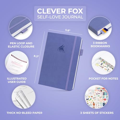 Clever Fox Self-love Journal – Guided Self-Discovery Log for Self-care, Reflection & Self-help, Mental Health, Gratitude & Mindfulness (Lavender) - color: Lavender