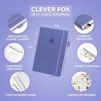 Clever Fox Self-love Journal – Guided Self-Discovery Log for Self-care, Reflection & Self-help, Mental Health, Gratitude & Mindfulness (Lavender) - color: Lavender