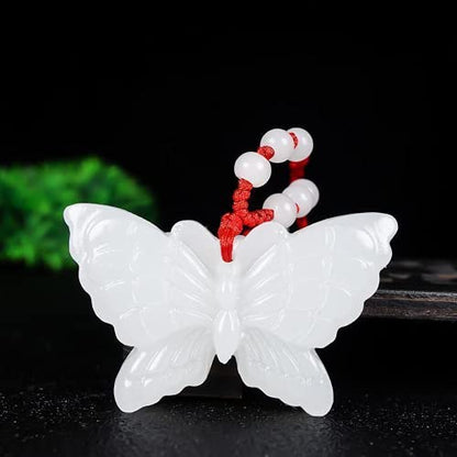 Meditation Necklace, Natural Jade Pendant Necklace Hand-Carved Jewelry Amulet Fashion Accessories