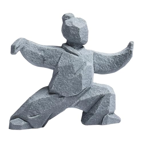 Tai Chi Statue, Yin Yang Figurine for Home Decor, Meditation Zen Sculpture, Feng Shui Gift, Handcrafted Sandstone Artwork for Office Bookshelf Desktop Decor (Style A) - color: Style a