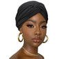 DRESHOW African Turban for Women Knotted Hairwraps for Sleeping Turban Headwraps Head Warmer Scarf for Black Women Chemo Cap - color: 1 Pack Style 2: Solid Black