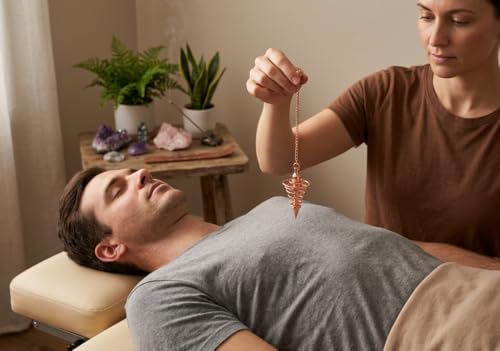 Lightweight Copper Reiki Pendulum for Dowsing, Chakra Testing & Divination – Spiral Cone Healing Tool for Meditation, Energy Balance & Negative Energy Removal - color: Spiral Cone Copper Metal Pendulum