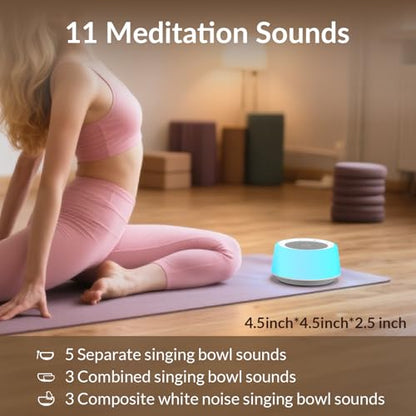 Kipcush Sleep Sound Machine& Tibetan Singing Bowl Machine Bundle for Sleep, Relax, Work, Night Feeding, Yoga, Meditation, Mindfulness, Healing, Chakra Healing and Stress Relief