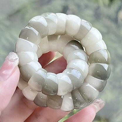 Roe Dolph Bodhi Bead Fidget Anxiety Bracelet for Women Men Chunky Stretch Beaded Mindful Jewelry Daily Reminder Gift for Mom Wife Friend - color: A1:grey