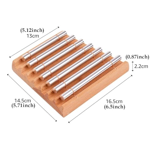 Colaxi Meditation Chime Wooden Chimes Bath Instrument Musical Instruments Wind Chimes with Mallet for Classroom Teachers Office Home, 7 Tone