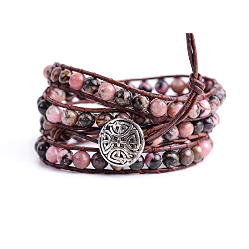 YGLINE 6mm Natural Stone Bracelet Handmade Beaded Wrap Bracelets Spiritual Energy Jewelry for Women