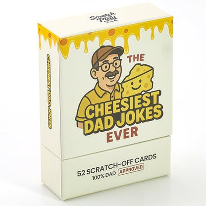 Scratch-Off Dad Joke Cards - Extra Funny Gift for Dad from Daughter, Son or Wife - Father's Day Gag Gifts for Men, Stocking Stuffers, White Elephant Gifts (52 Cards) - style: Dad Jokes (Most Popular)