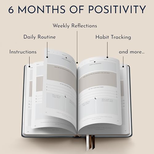 Premium Gratitude Journal for Men – 6 Month Guided Daily Prompts, Habit Tracker – Hardcover, 249 Pages, Lay Flat, 100gsm Paper – Mens Mindfulness Gifts, Mental Health, Self Mastery, Gift Boxed - color: Men - Gray
