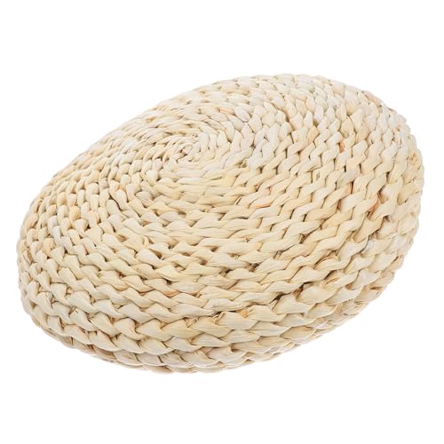 FRCOLOR Straw Weave Cushion 30x6cm Space Cotton Filled Hand-Woven Yoga Meditating Seat Mat for Home and Zen Meditation