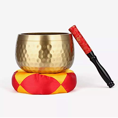 Singing Bowl Tibetan Buddhist Singing Bowl Hand Hammer Yoga Copper Gift Bowl(D) - color: D