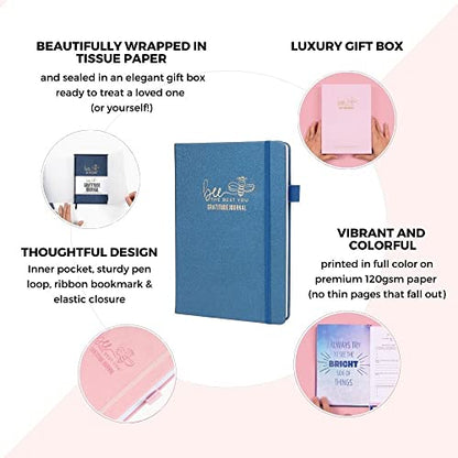 Gratitude Journal For Women - Guided Daily Journals For Self Care , Health , Wellness , Discovery , Mindfulness , With Personal Reflection Prompts , Positive Quotes & Affirmations - color: Blue Shimmer