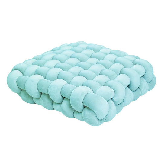 Knot Pillow, Meditation Mat, Large Floor Mat, Chair Pillow, Upholstered Cushion, Square Knot Seat Cushion, Home Decoration, Living Room, Bedroom, Sofa (Light Blue) - color: Light Blue