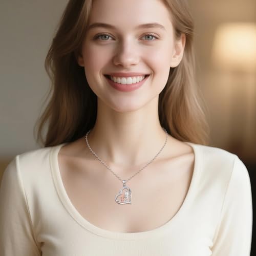 YFN Daughter Gifts from Dad 925 Sterling Silver Daughters Heart Necklace Birthday Christmas - color: Silver-Daughter Necklace Jewelry