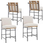 DUOMAY Mid Century Modern Counter Stools Set of 4, Linen 25.75" Seat Height Low Barstools with Metal Legs Armless Dining Stools Mid Back Breakfast Stool for Home Kitchen, Beige - color: Linen Beige, size: 4PCS