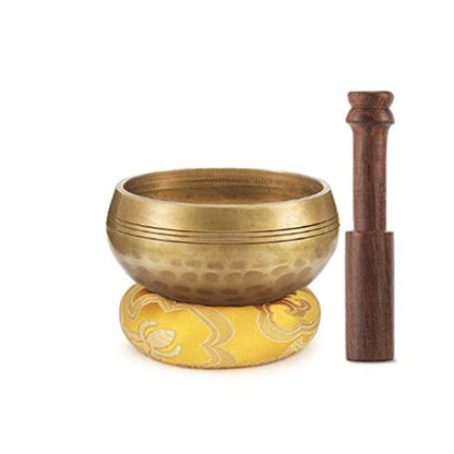 8cm Hand Hammer Tibetan Singing Bowl Meditation Yoga Gift Wooden Mat Home Decoration Crafts