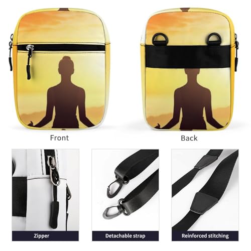 Yoga Meditation Oxford Cloth Ammo Crossbody Shoulder Bag Medic Bag Classic Small Messenger Crossbody Bag Unisex Classic Canvas Shoulder Bag for Women, Bookbag for Work