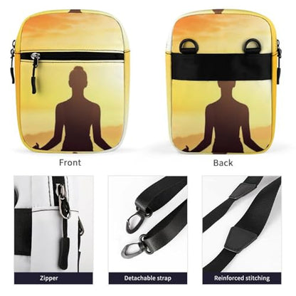 Yoga Meditation Oxford Cloth Ammo Crossbody Shoulder Bag Medic Bag Classic Small Messenger Crossbody Bag Unisex Classic Canvas Shoulder Bag for Women, Bookbag for Work