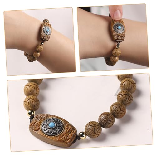 Beavorty Wooden Beads Bracelet for Women Handmade Rosary Jewelry Stylish String Bracelet Durable Natural Design for Everyday Wear present for Loved Ones
