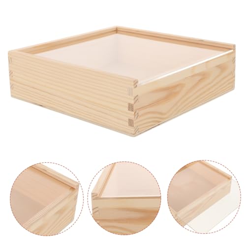 Alipis Acrylic Lid Wooden Box for Storage Jewelry Organizer Wooden Sliding Lid Space-saving Lightweight for Home Bedroom Travel
